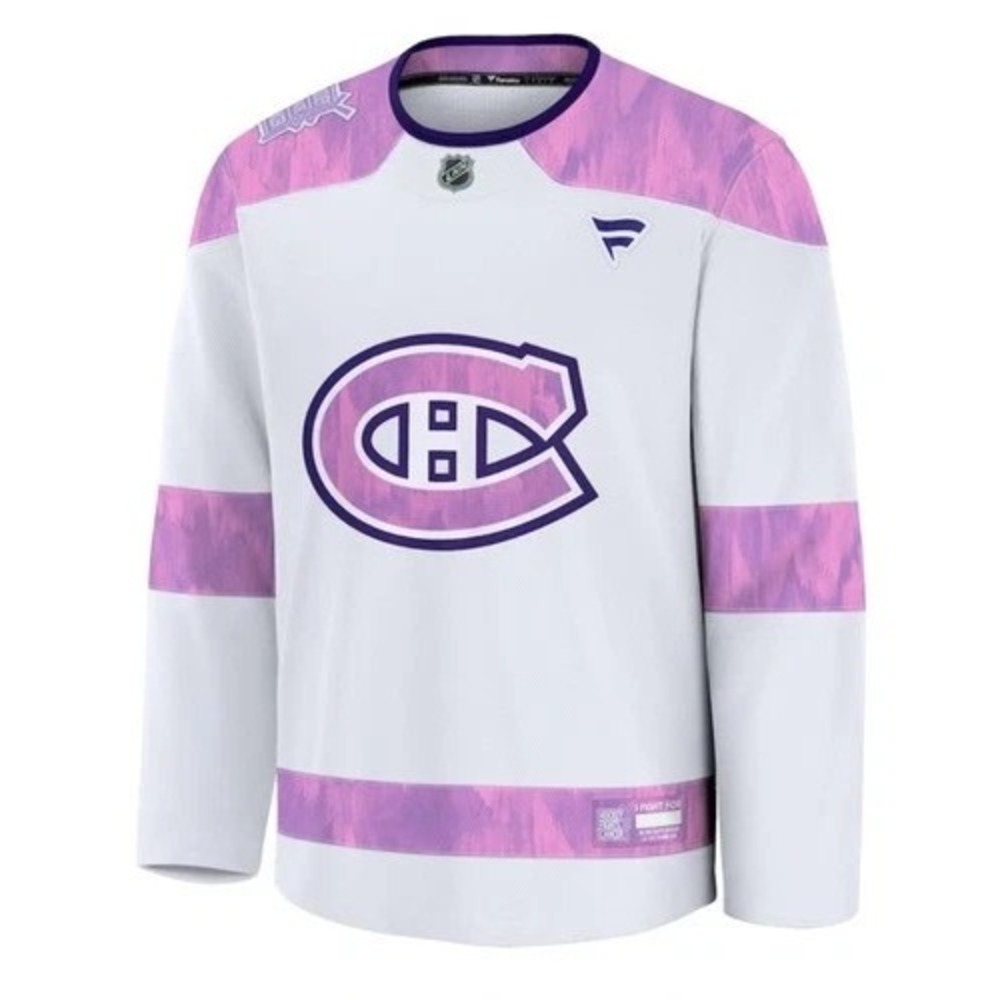 Montreal Canadiens Jersey Hockey Fights Cancer NHL Oversized White‎ Fanatics NEW